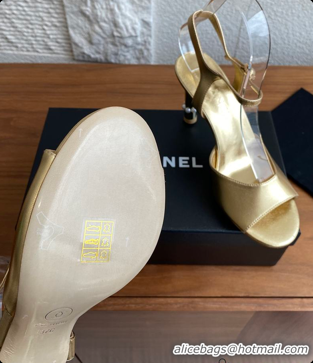Top Grade Chanel 25 Métiers d’art Sandals/Heels Lambskin Gold 60702504