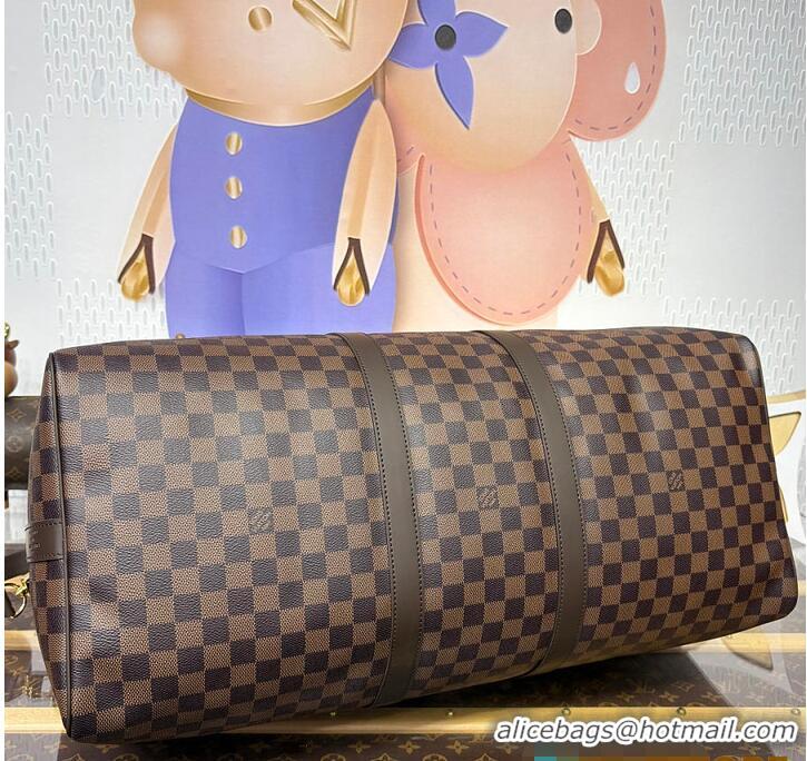 Buy Discount Louis Vuitton Damier Ebene Canvas Keepall Bandouliere 55 Bag N41414