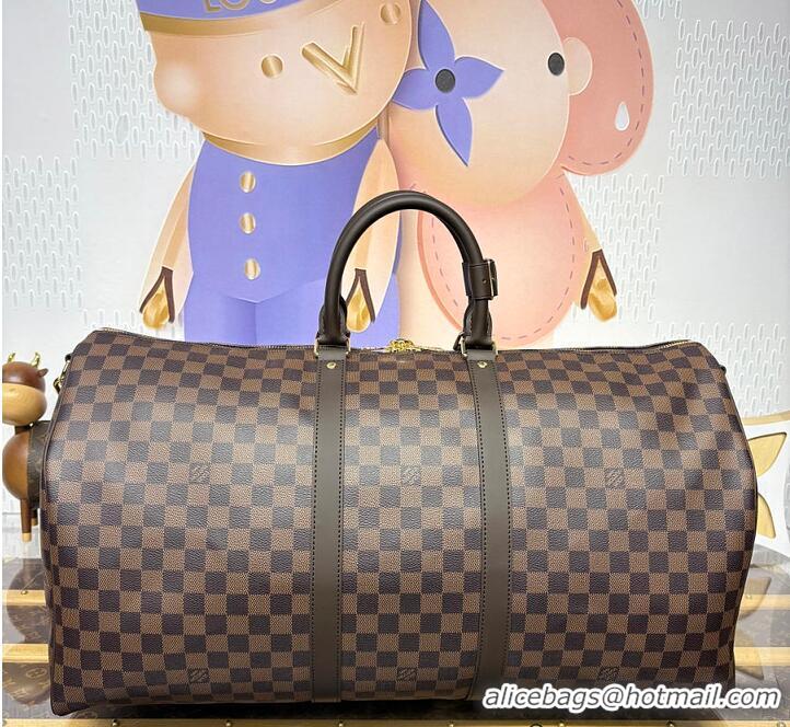 Buy Discount Louis Vuitton Damier Ebene Canvas Keepall Bandouliere 55 Bag N41414