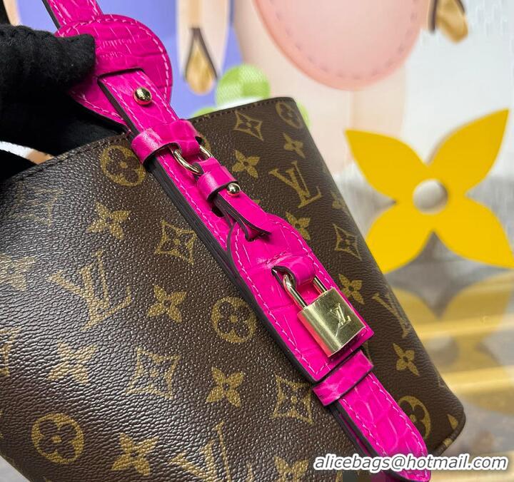 Top Grade Louis Vuitton Monogram/Exotic Crocodile All In BB Bag M28911 Fuchsia