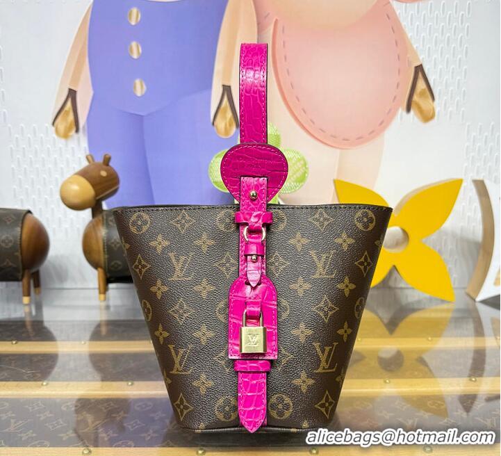 Top Grade Louis Vuitton Monogram/Exotic Crocodile All In BB Bag M28911 Fuchsia