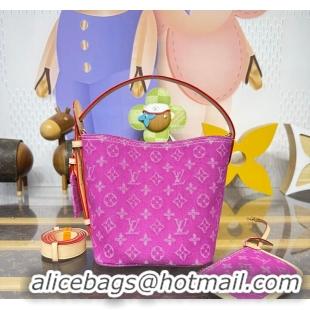 Most Popular Louis Vuitton Monogram Denim All In BB Bag M28912 Fuchsia