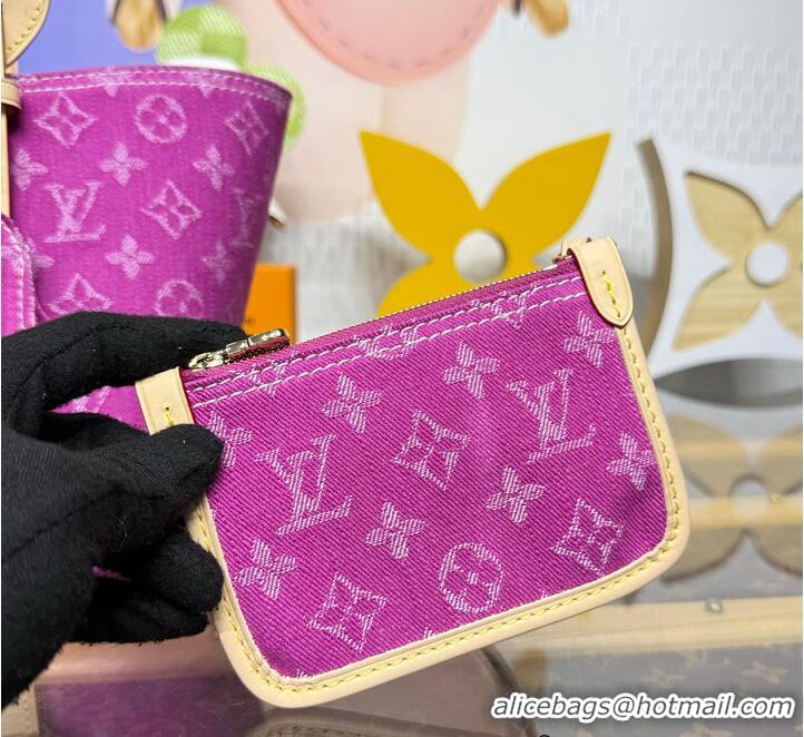 Most Popular Louis Vuitton Monogram Denim All In BB Bag M28912 Fuchsia