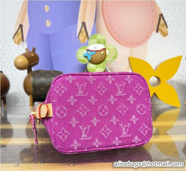 Most Popular Louis Vuitton Monogram Denim All In BB Bag M28912 Fuchsia