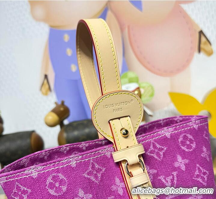 Most Popular Louis Vuitton Monogram Denim All In BB Bag M28912 Fuchsia