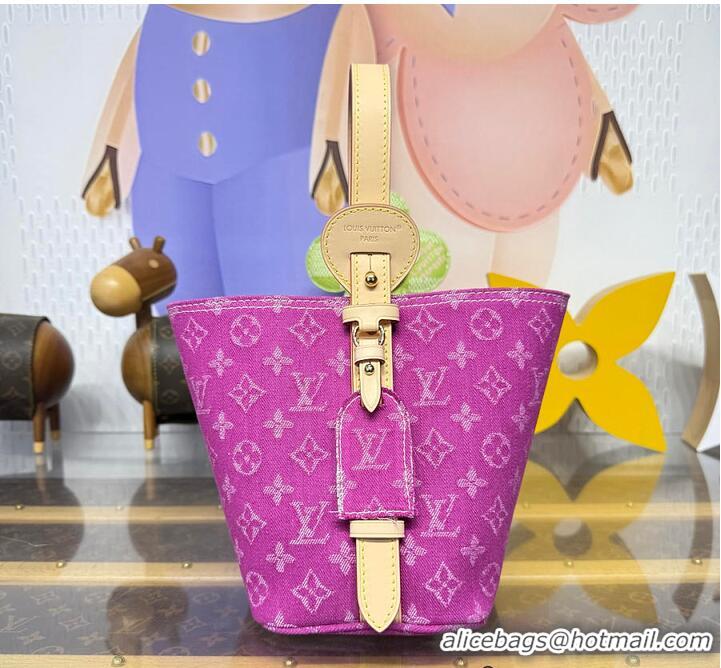 Most Popular Louis Vuitton Monogram Denim All In BB Bag M28912 Fuchsia