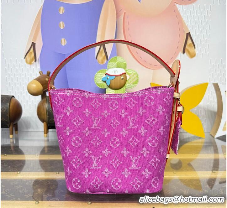 Most Popular Louis Vuitton Monogram Denim All In BB Bag M28912 Fuchsia