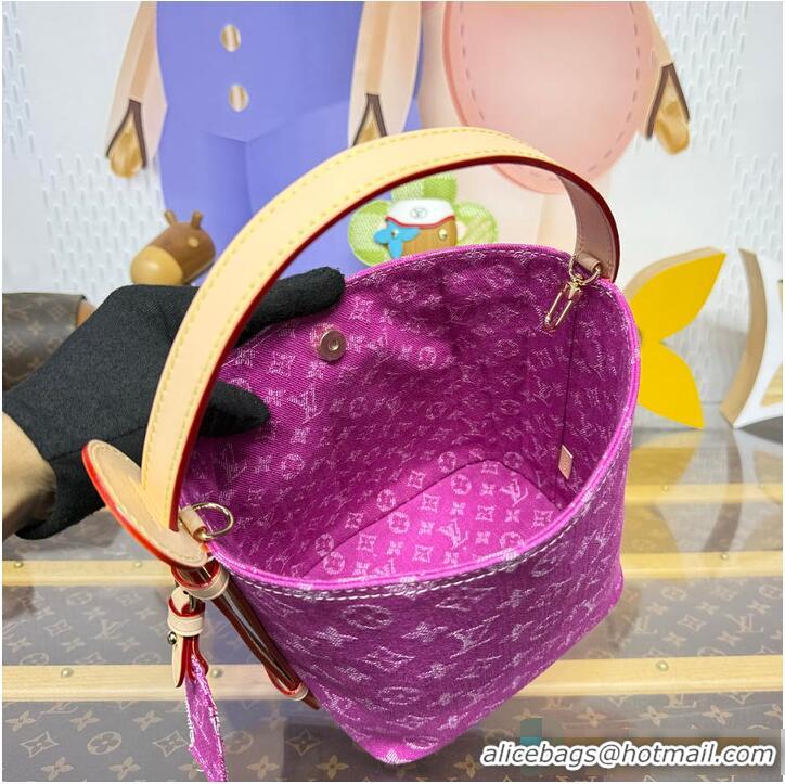 Most Popular Louis Vuitton Monogram Denim All In BB Bag M28912 Fuchsia