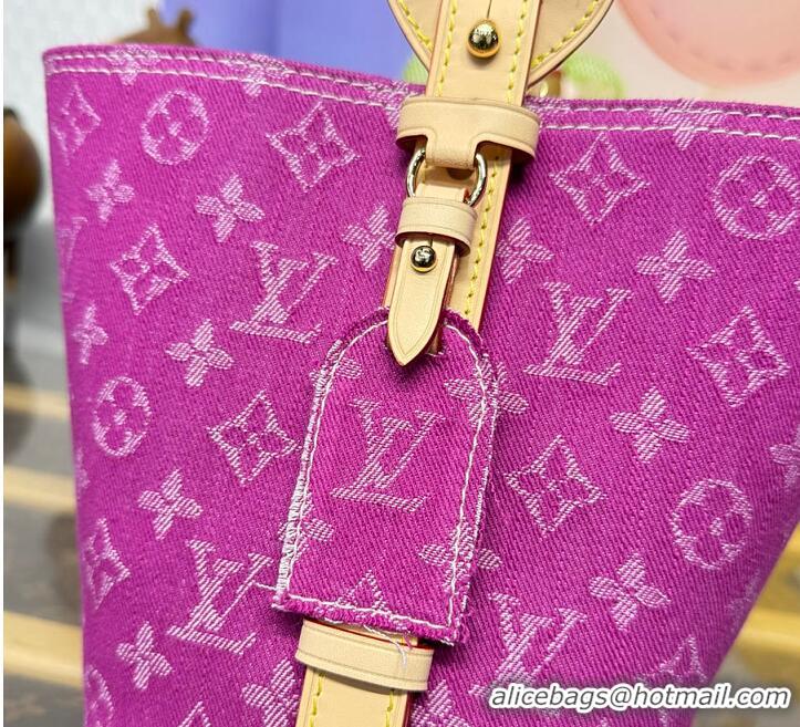 Most Popular Louis Vuitton Monogram Denim All In BB Bag M28912 Fuchsia