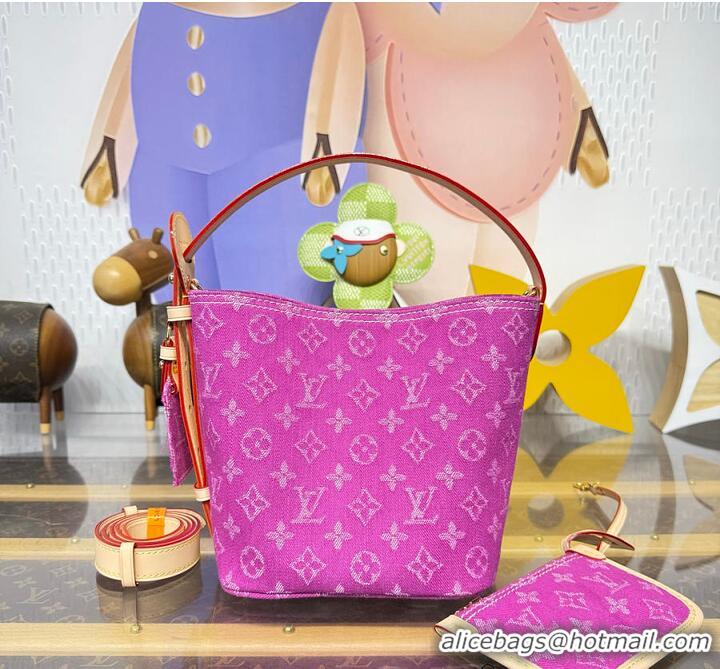 Most Popular Louis Vuitton Monogram Denim All In BB Bag M28912 Fuchsia