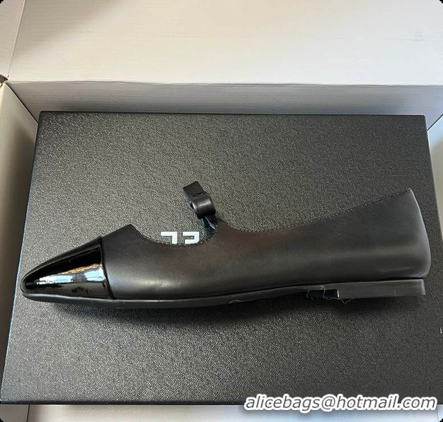 Charming Chanel Mary Jane Bicolor Patent Cap-Toe Shoes Black 60702601
