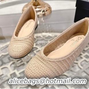 Cheap Price Chanel Spring-Summer 25P Raphia Ballet Flats in Beige 60702603