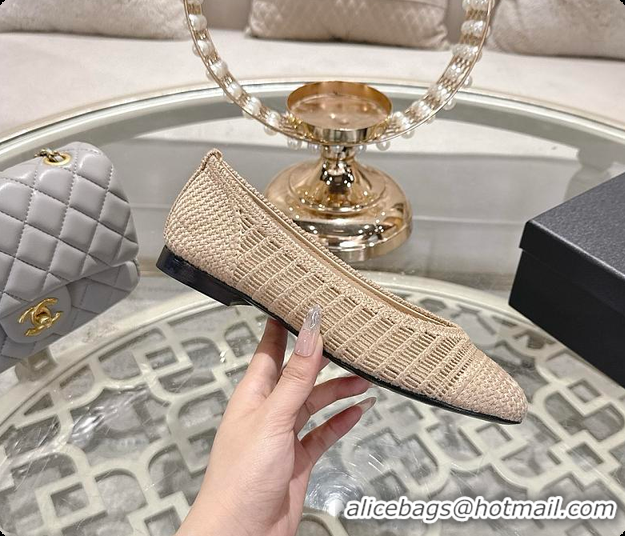 Cheap Price Chanel Spring-Summer 25P Raphia Ballet Flats in Beige 60702603