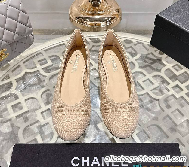 Cheap Price Chanel Spring-Summer 25P Raphia Ballet Flats in Beige 60702603