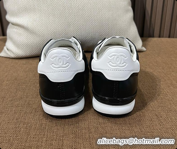 Best Price Chanel Trainers Shiny Calfskin, Calfskin & Suede Calfskin Black & White 60702604
