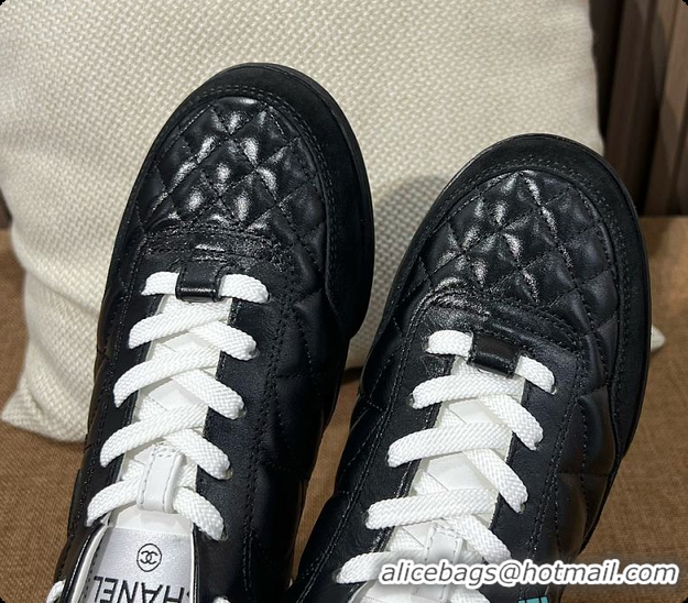 Best Price Chanel Trainers Shiny Calfskin, Calfskin & Suede Calfskin Black & White 60702604