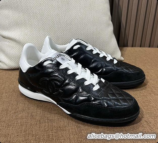 Best Price Chanel Trainers Shiny Calfskin, Calfskin & Suede Calfskin Black & White 60702604