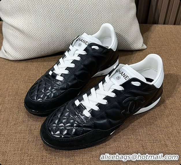 Best Price Chanel Trainers Shiny Calfskin, Calfskin & Suede Calfskin Black & White 60702604
