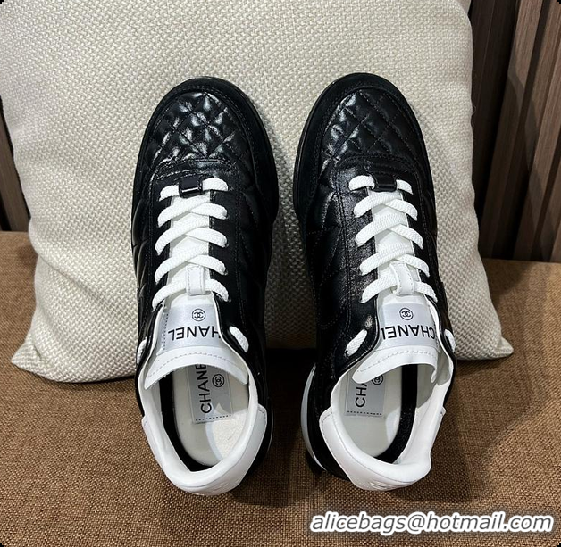Best Price Chanel Trainers Shiny Calfskin, Calfskin & Suede Calfskin Black & White 60702604