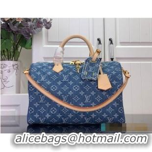 Top Design Louis Vuitton Monogram Denim Speedy Soft 30 M14430 Blue 2026