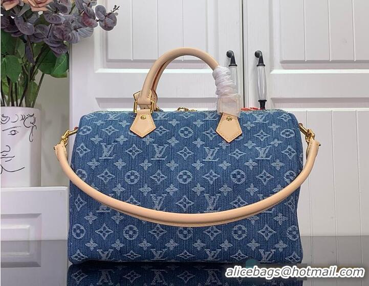 Top Design Louis Vuitton Monogram Denim Speedy Soft 30 M14430 Blue 2026