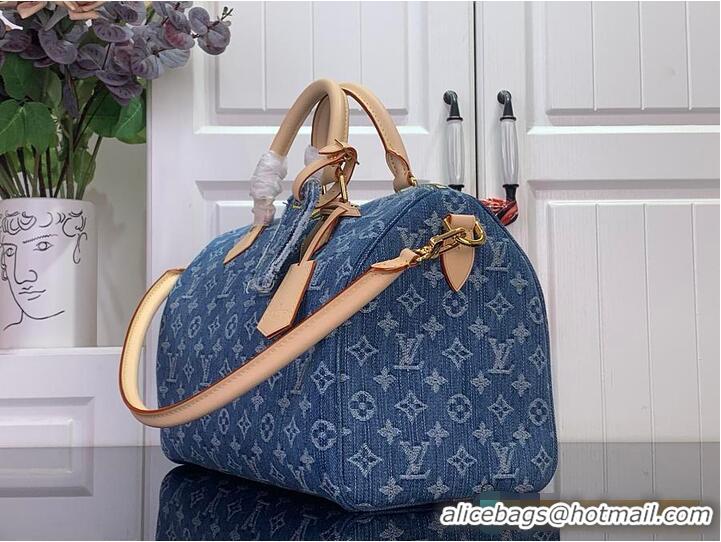 Top Design Louis Vuitton Monogram Denim Speedy Soft 30 M14430 Blue 2026
