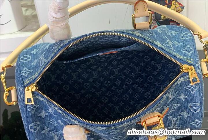 Top Design Louis Vuitton Monogram Denim Speedy Soft 30 M14430 Blue 2026