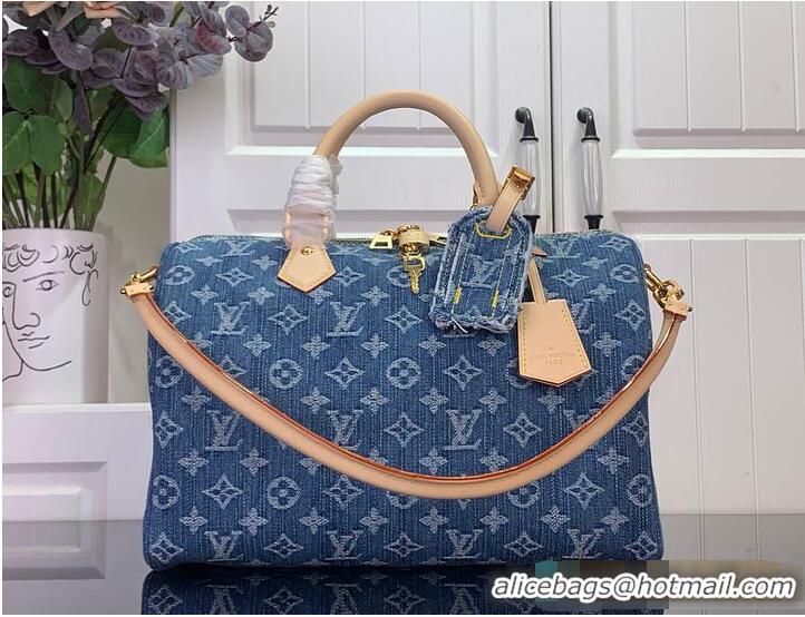 Top Design Louis Vuitton Monogram Denim Speedy Soft 30 M14430 Blue 2026