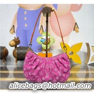 Best Price Louis Vuitton Monogram Denim Pochette Valley M27452 Fuchsia 2026