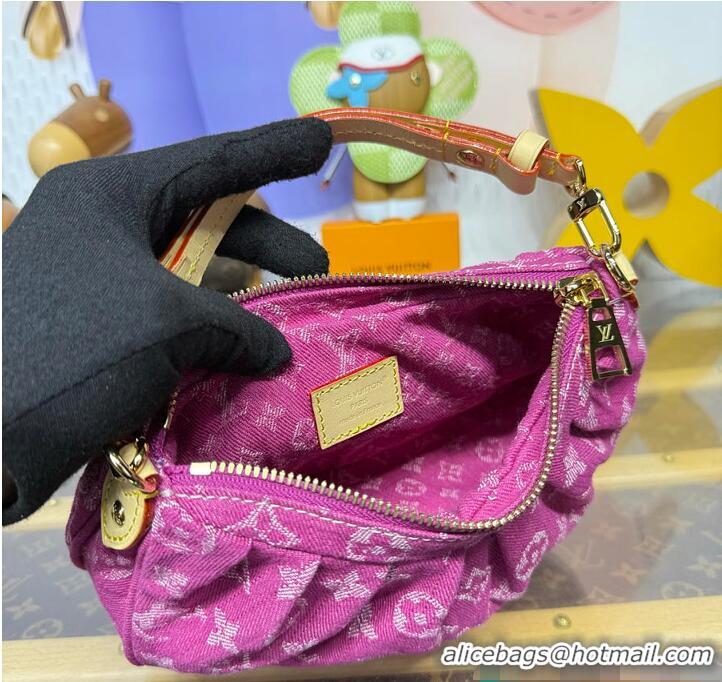 Best Price Louis Vuitton Monogram Denim Pochette Valley M27452 Fuchsia 2026