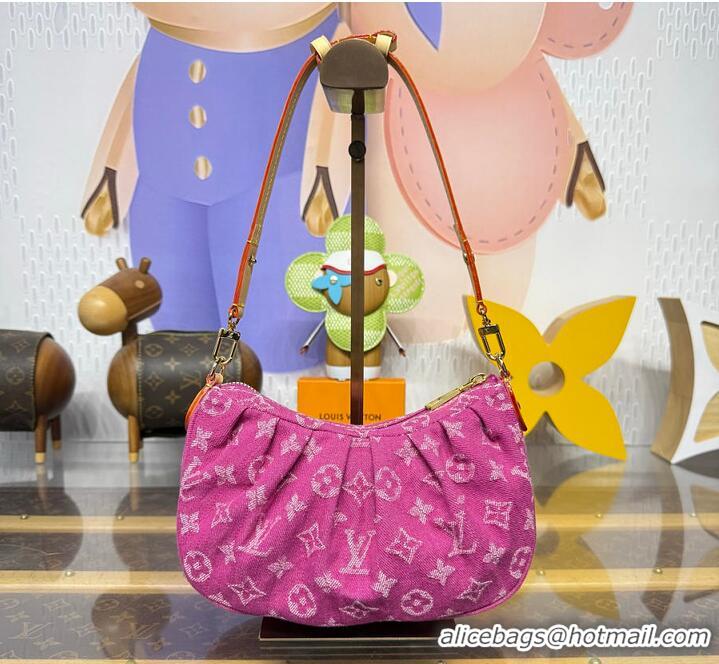 Best Price Louis Vuitton Monogram Denim Pochette Valley M27452 Fuchsia 2026
