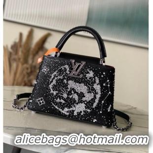 Pretty Style Louis Vuitton Capucines BB Crystal Embroidery Bag M27453 Black 2026