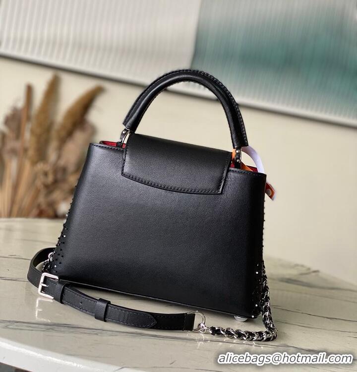 Pretty Style Louis Vuitton Capucines BB Crystal Embroidery Bag M27453 Black 2026