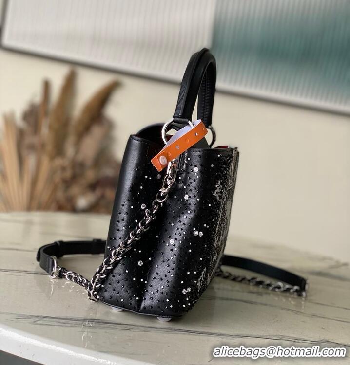Pretty Style Louis Vuitton Capucines BB Crystal Embroidery Bag M27453 Black 2026