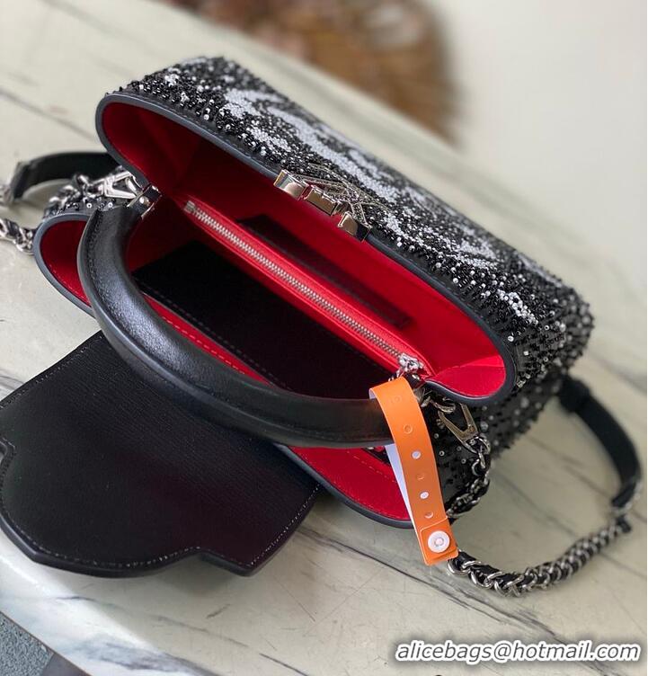 Pretty Style Louis Vuitton Capucines BB Crystal Embroidery Bag M27453 Black 2026