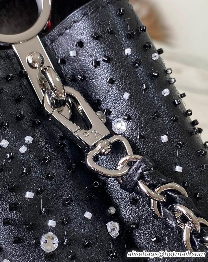 Super Quality Louis Vuitton Capucines Mini Crystal Embroidery Bag Black M27454 2026