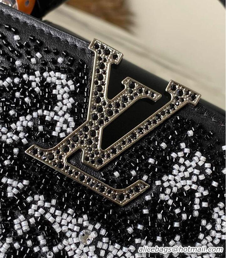 Super Quality Louis Vuitton Capucines Mini Crystal Embroidery Bag Black M27454 2026