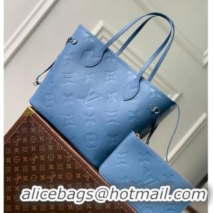 Best Price Louis Vuitton Monogram Empreinte Leather Neverfull MM M27357 Blue Jean 2026