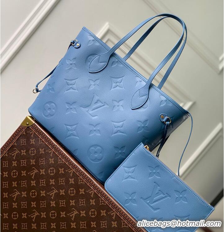 Best Price Louis Vuitton Monogram Empreinte Leather Neverfull MM M27357 Blue Jean 2026