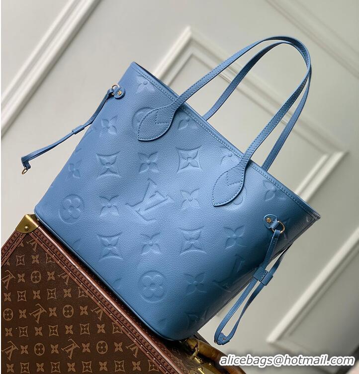Best Price Louis Vuitton Monogram Empreinte Leather Neverfull MM M27357 Blue Jean 2026