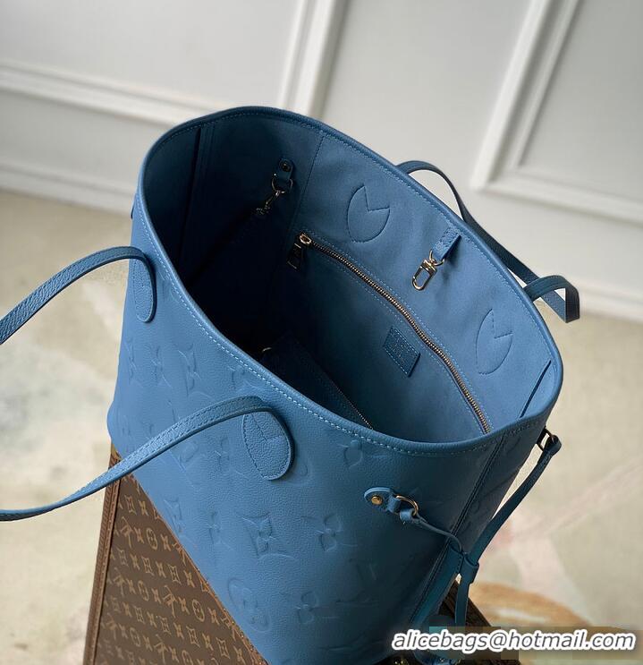 Best Price Louis Vuitton Monogram Empreinte Leather Neverfull MM M27357 Blue Jean 2026