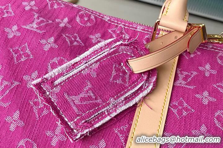 Pretty Style Louis Vuitton Monogram Denim Keepall Bandouliere 45 M27357 Fuchsia 2026