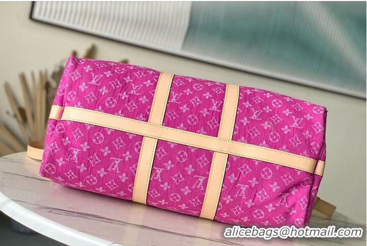 Pretty Style Louis Vuitton Monogram Denim Keepall Bandouliere 45 M27357 Fuchsia 2026
