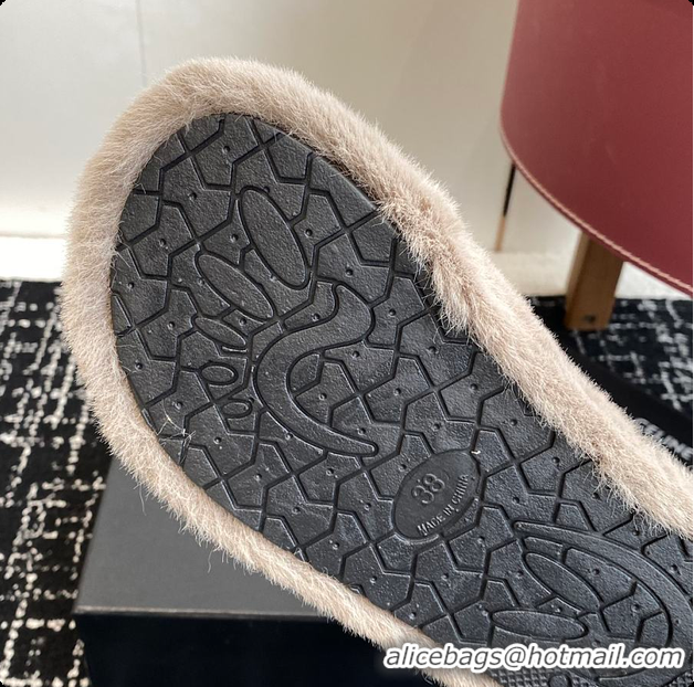 Unique Style Chanel Classic Four-Season CC Furry Slippers Light Brown 60702615