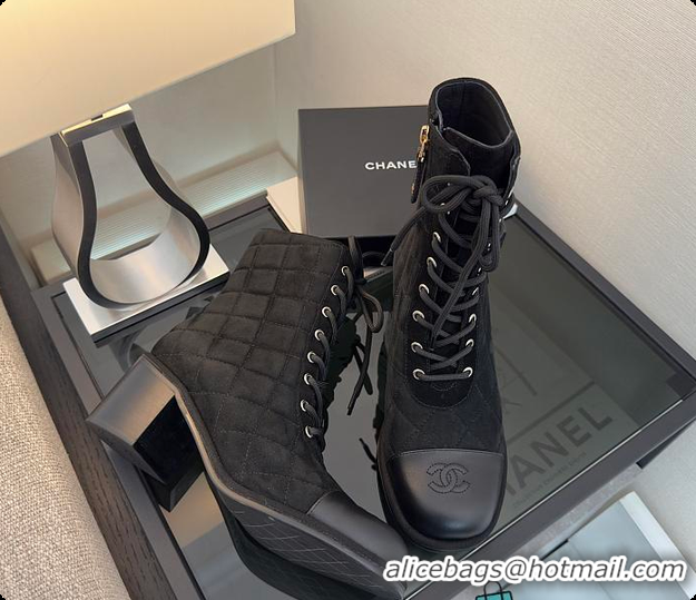 Best Grade Chanel Lace-up Shoes Skin color & Skin color Black 60702618