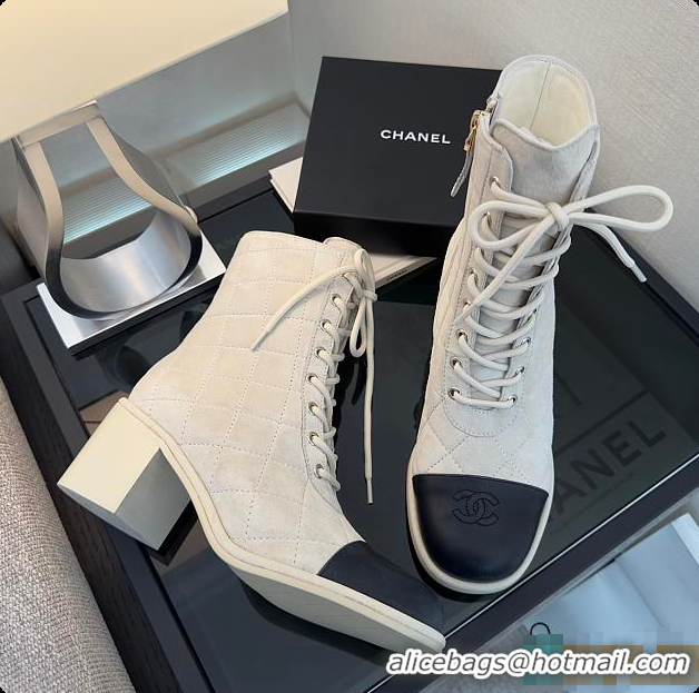 Unique Style Chanel Lace-up shoes Skin color & Skin color Grey 60702618