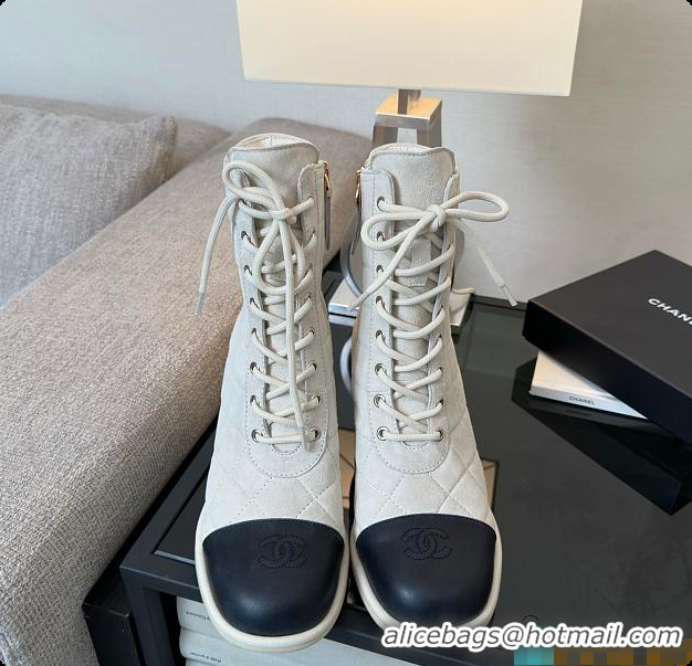 Unique Style Chanel Lace-up shoes Skin color & Skin color Grey 60702618