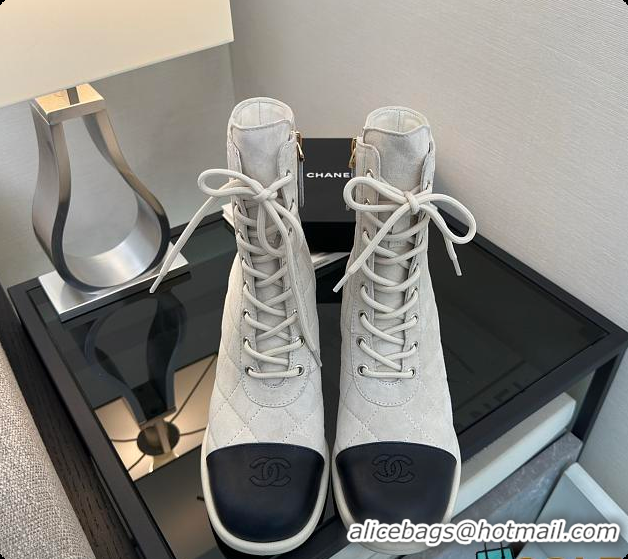 Unique Style Chanel Lace-up shoes Skin color & Skin color Grey 60702618
