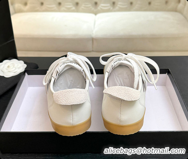 Hot Style Chanel Sneakers Embossed Calfskin and Suede Calfskin White & Black 60702619