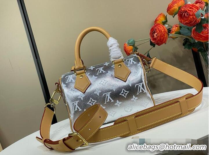 Pretty Style Louis Vuitton Speedy P9 Bandouliere 20 In Soft Calfskin M24426 Silver